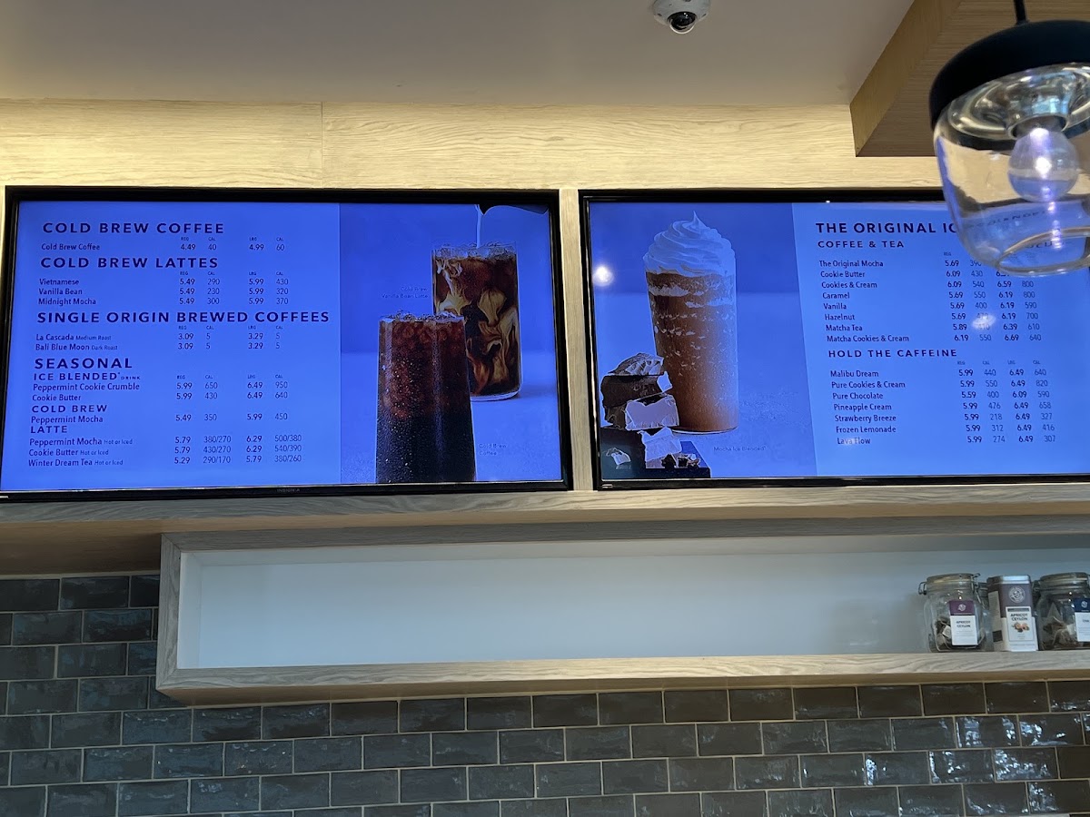 Coffee Bean and Tea Leaf Ward menu board