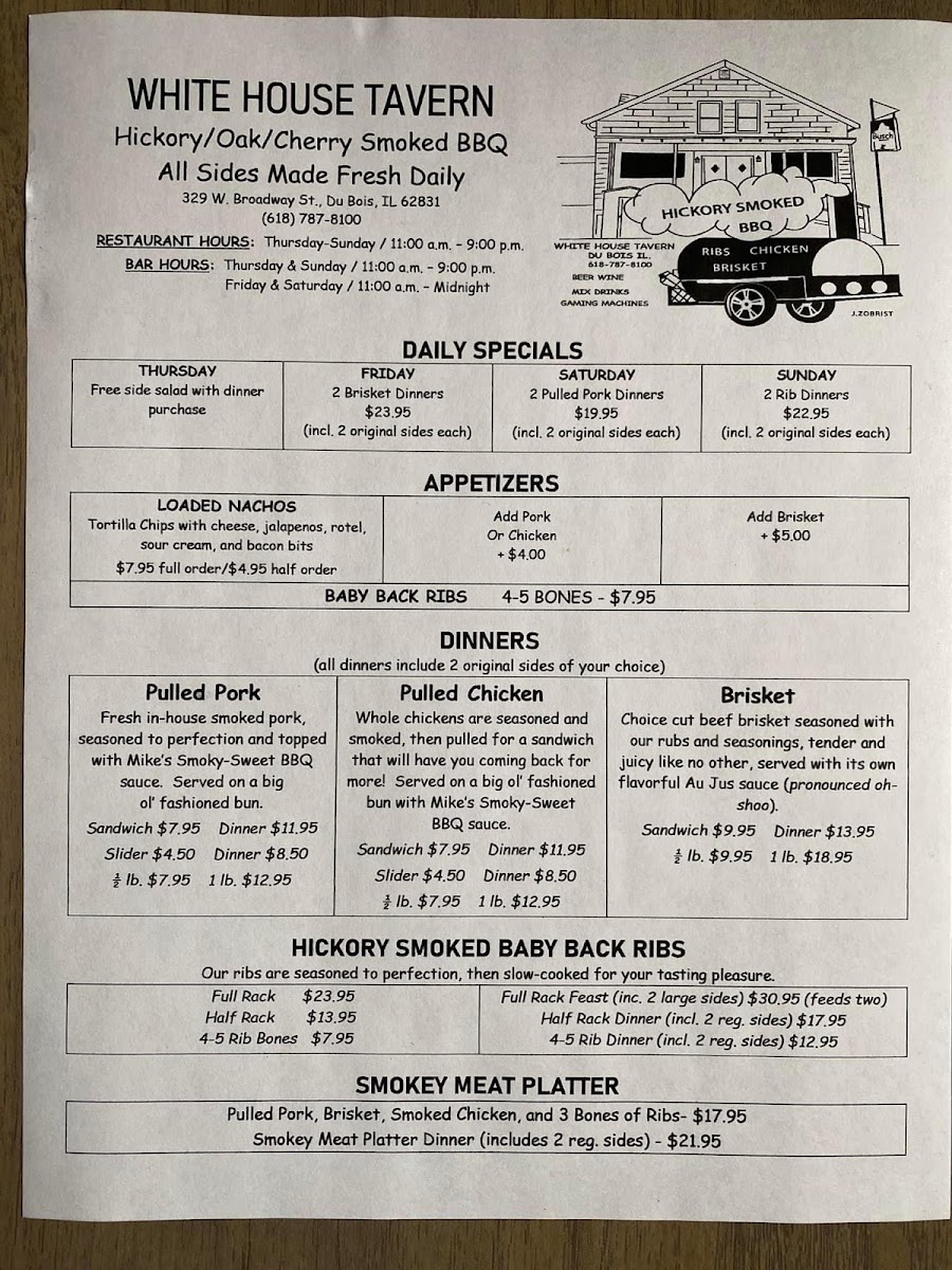 The White House - Breese menu board