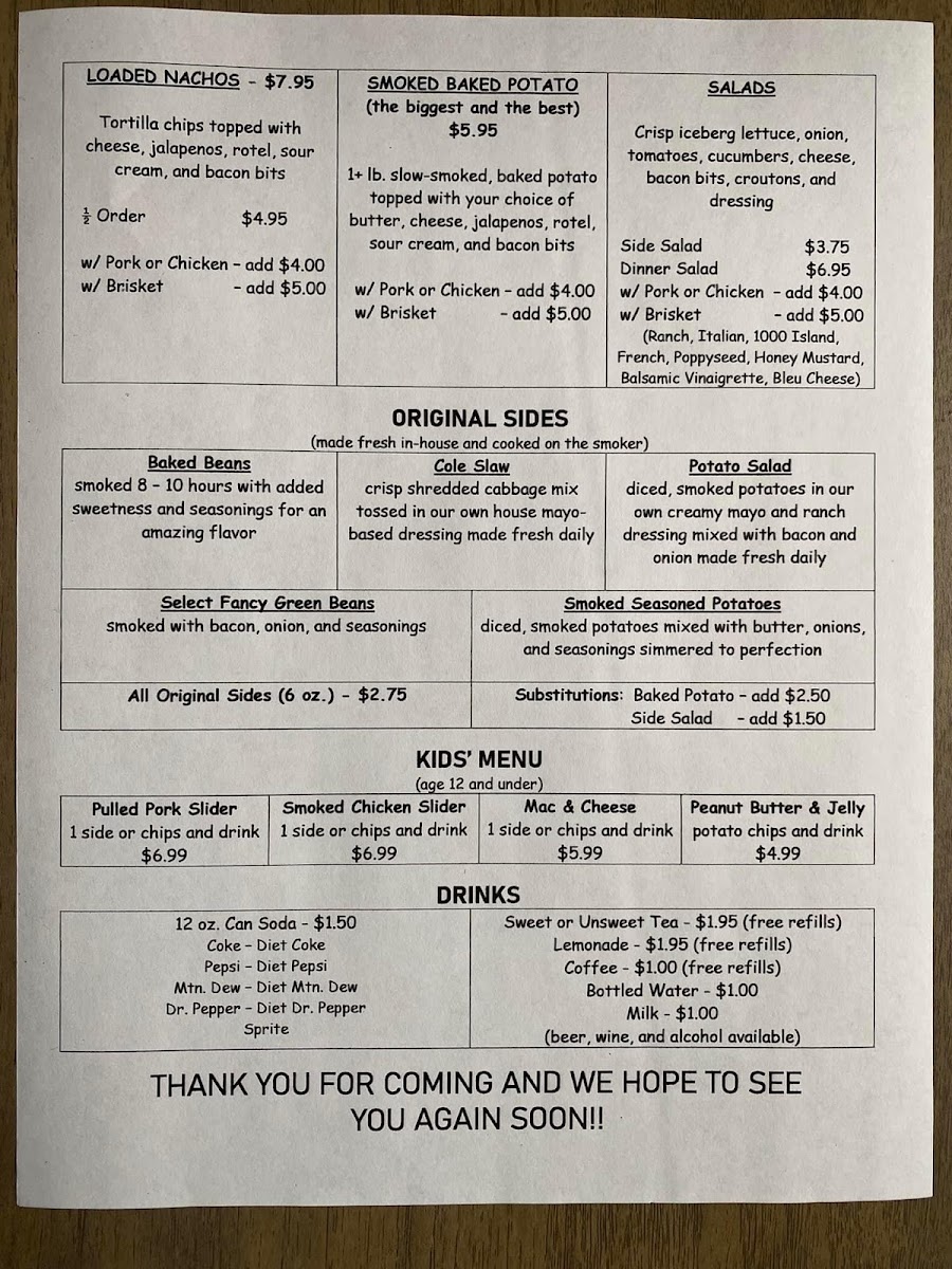 The White House - Breese menu board
