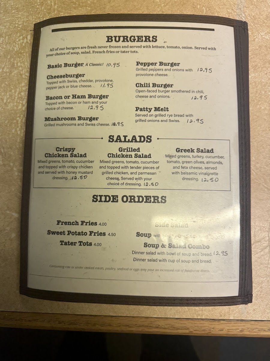 Kate’s Cattlemen’s Restaurant menu board