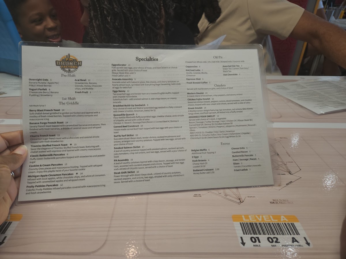 FH Brunch Factory menu board