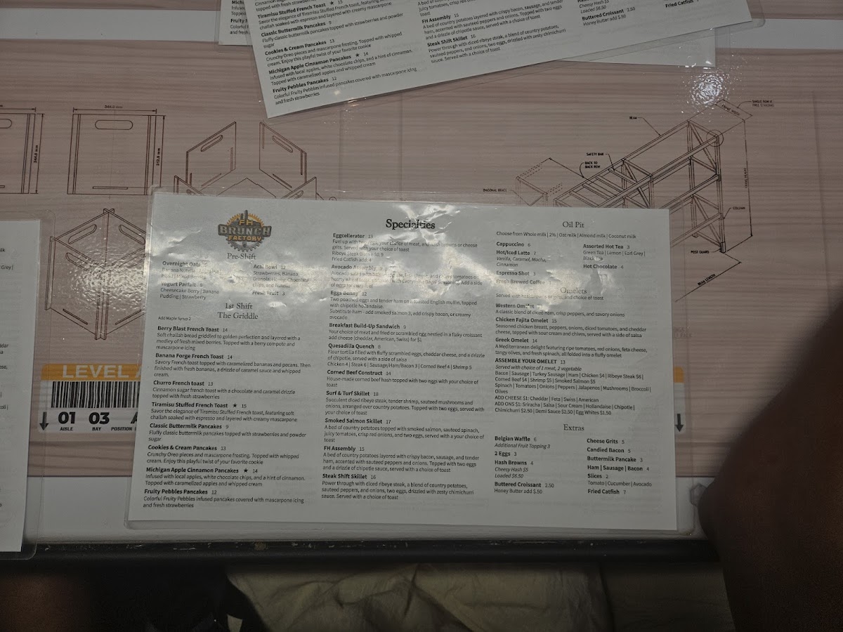 FH Brunch Factory menu board