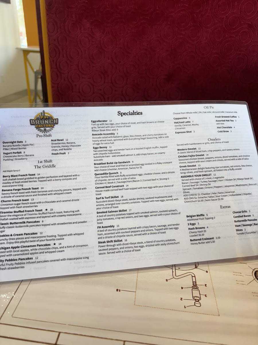 FH Brunch Factory menu board