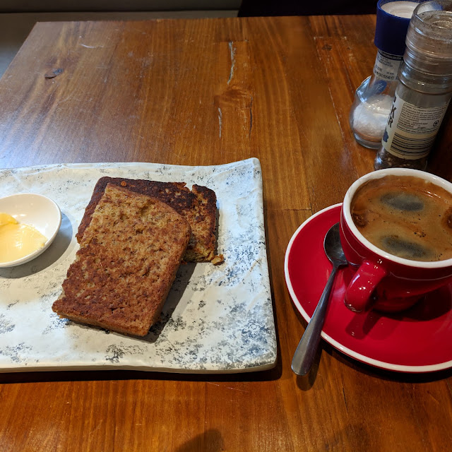 Banana Bread Toast and Coffee