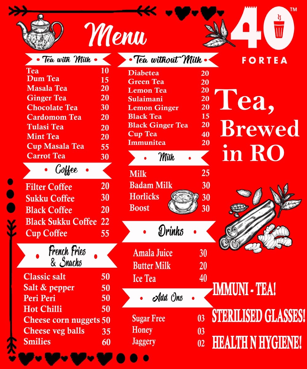 Fortea menu board