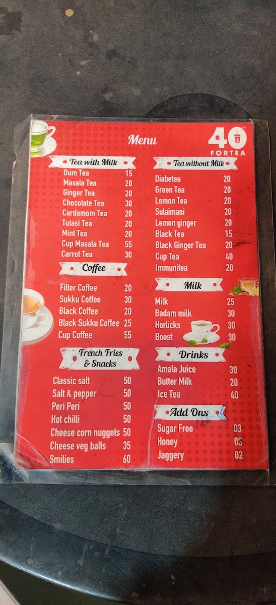 Fortea menu board