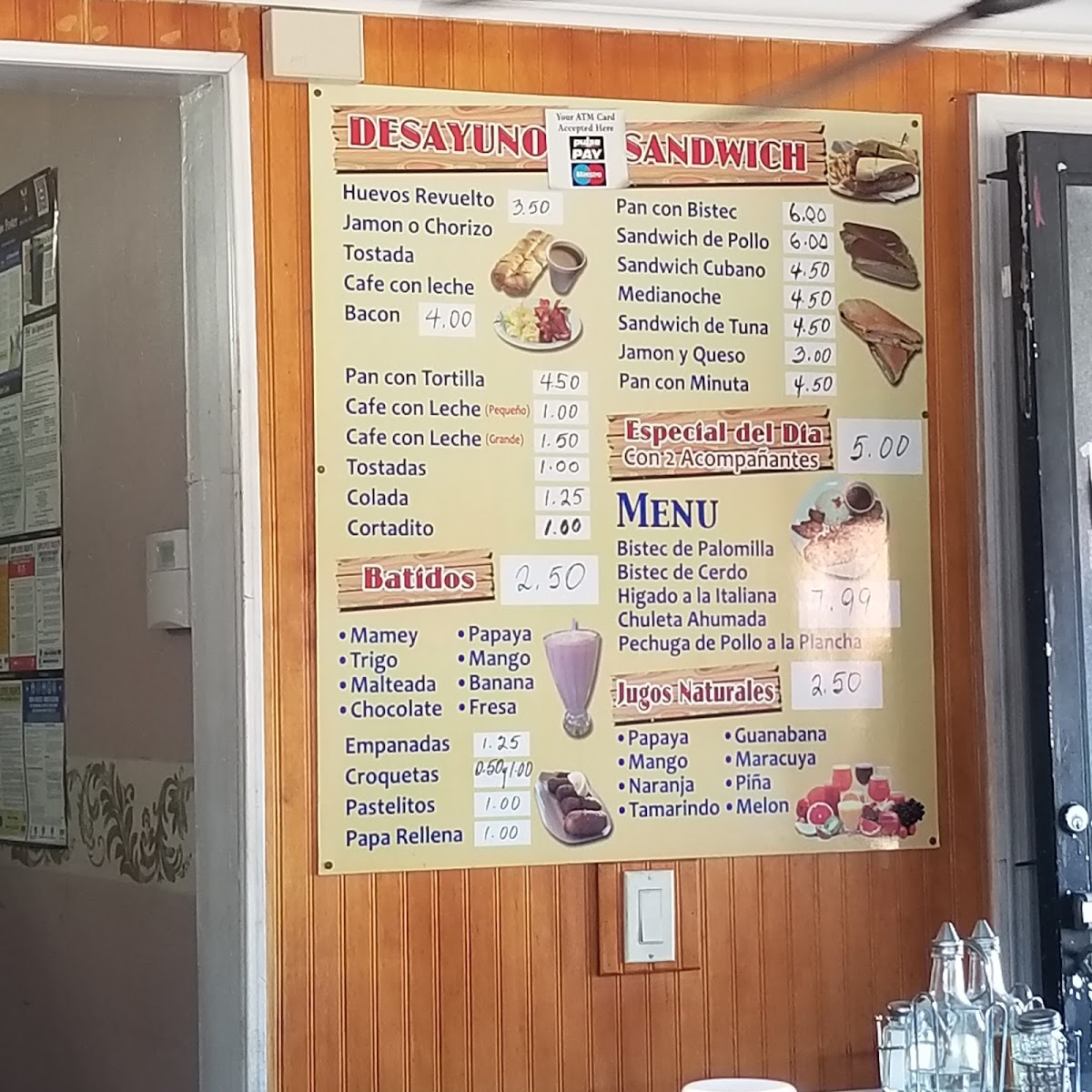 La Deliciosa Cafeteria menu board