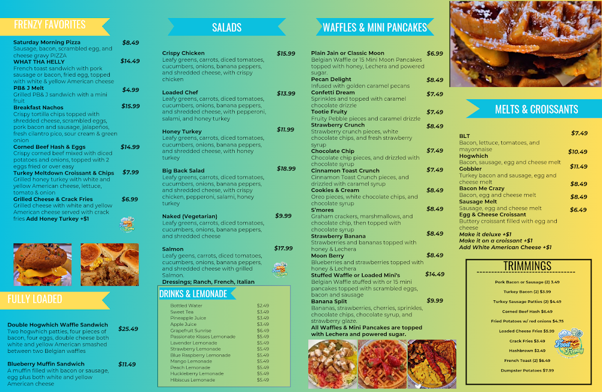 Food Frenzy Brunch menu board