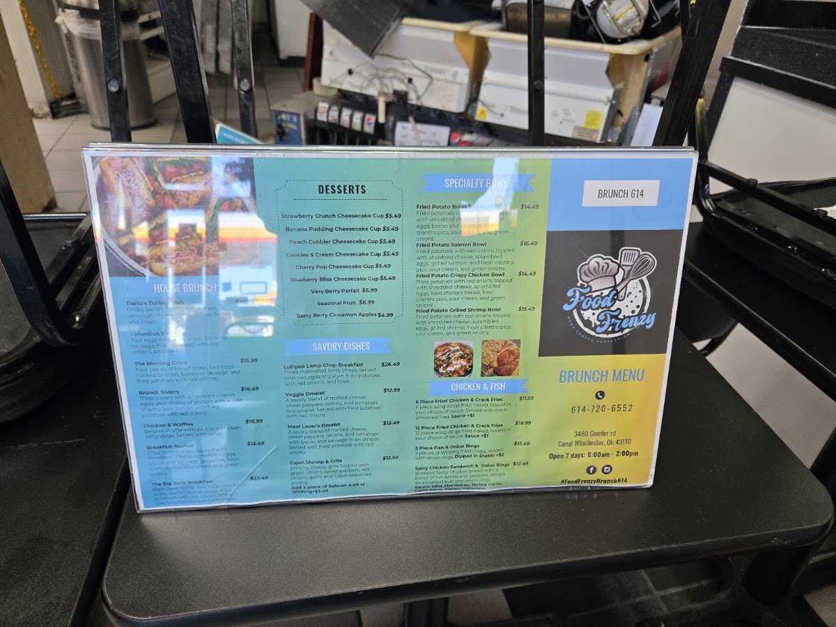 Food Frenzy Brunch menu board