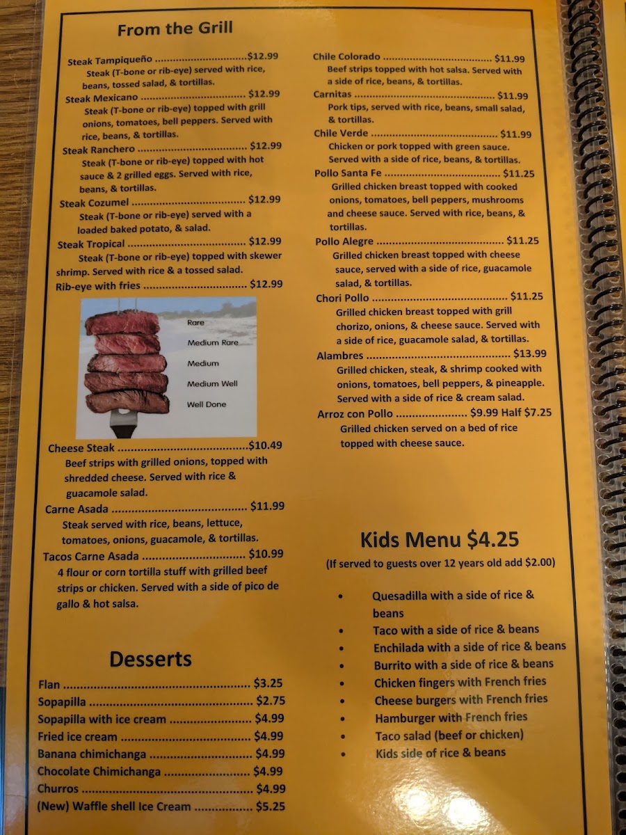 Little Mexico menu board