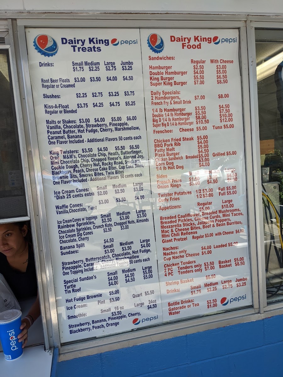 Dairy King menu board