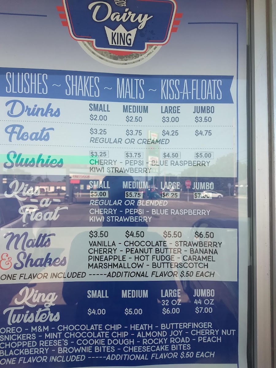Dairy King menu board
