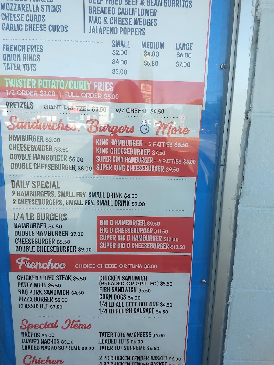 Dairy King menu board
