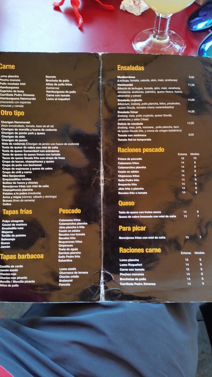 BAR HABIBI menu board