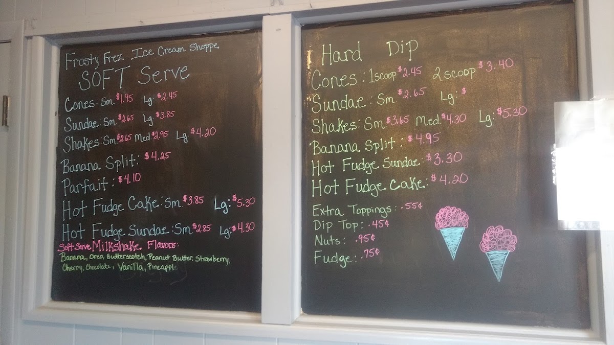 Frosty Frez menu board