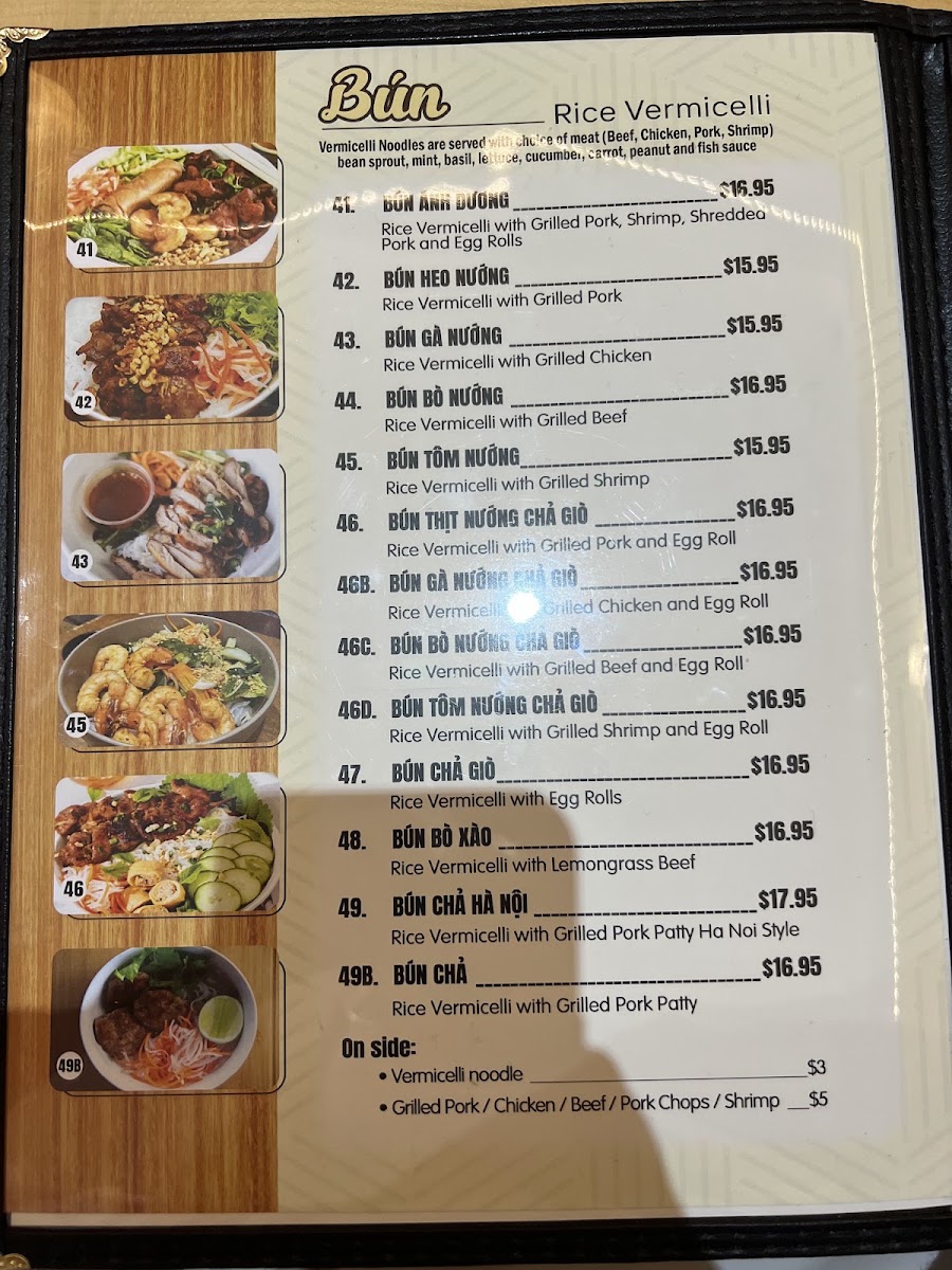 Pho Anh Duong - Annandale menu board