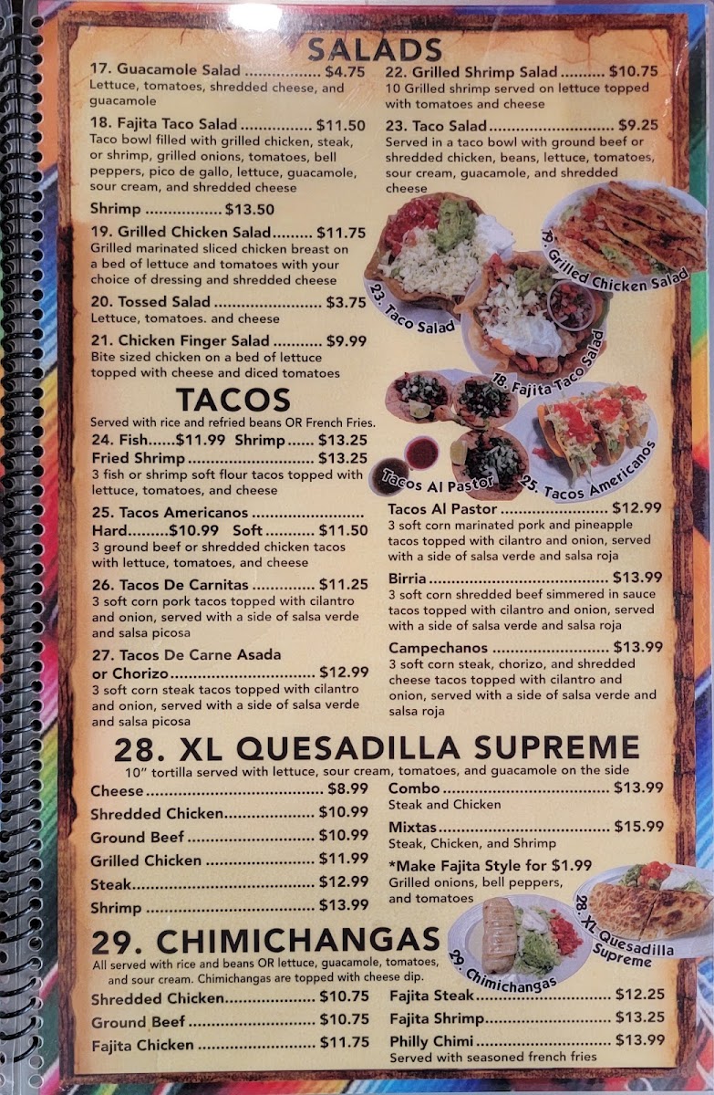 EL Charro | Mexican Restaurant menu board