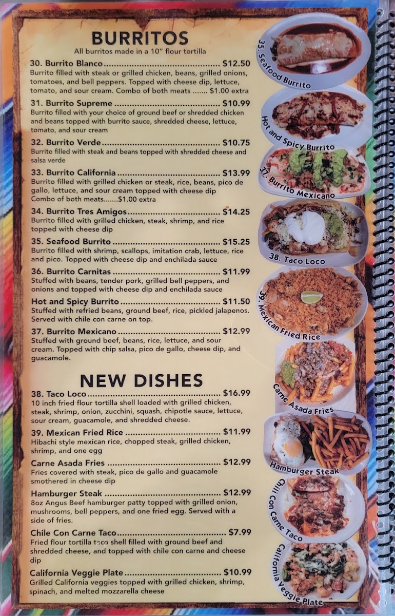 EL Charro | Mexican Restaurant menu board