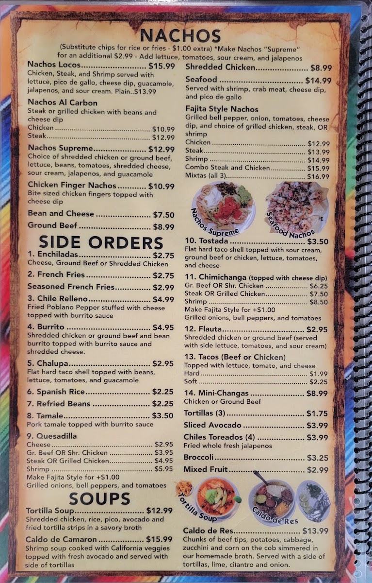EL Charro | Mexican Restaurant menu board