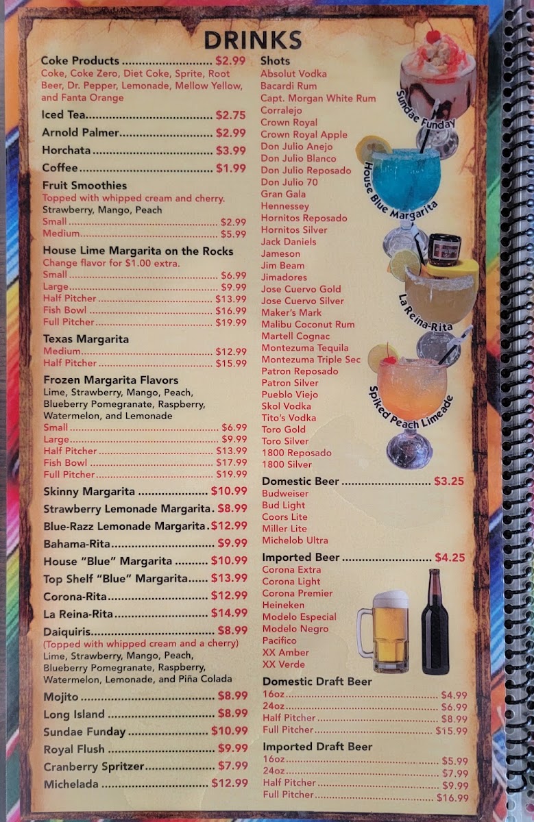 EL Charro | Mexican Restaurant menu board