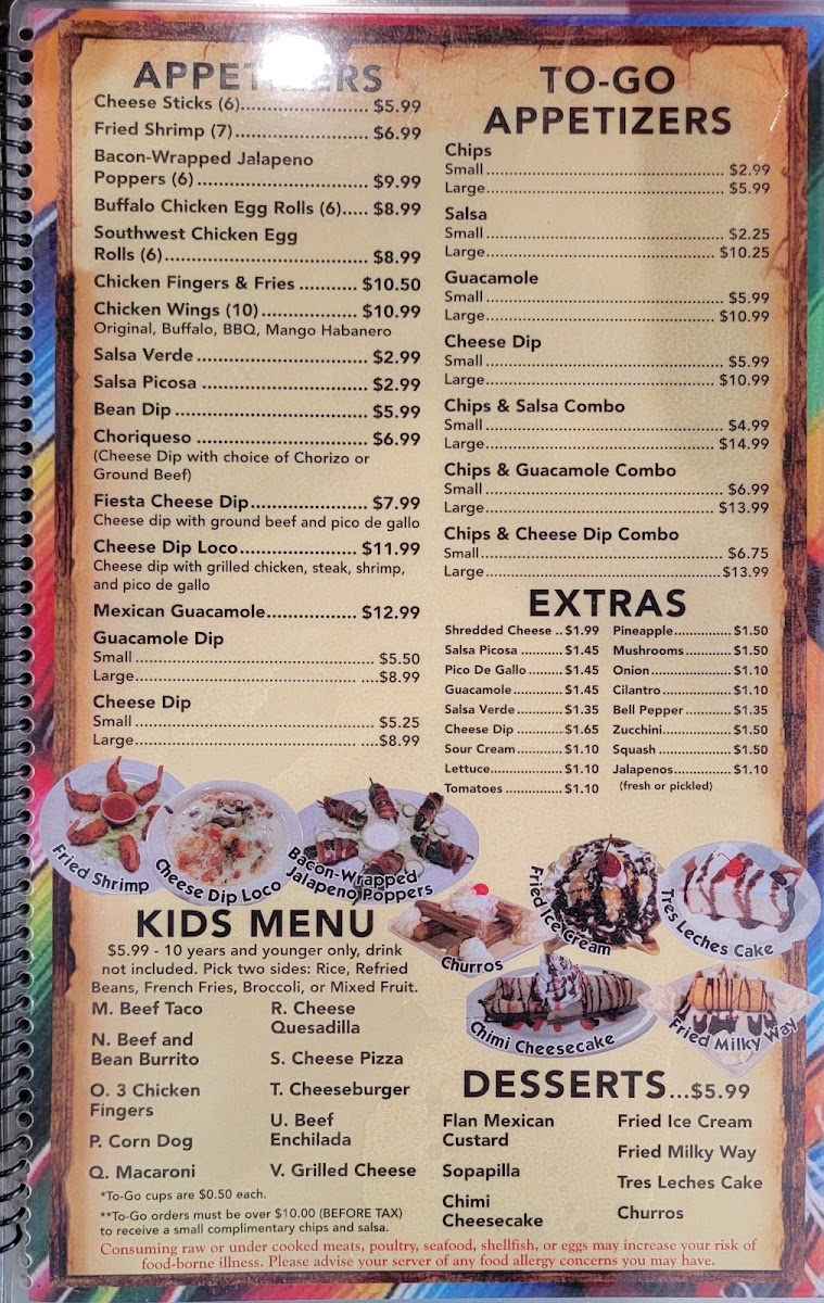 EL Charro | Mexican Restaurant menu board