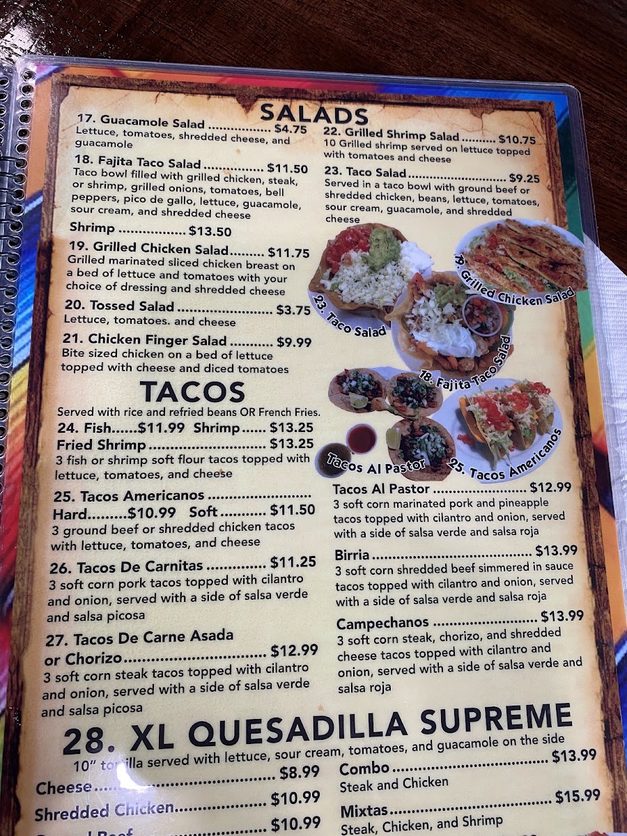 EL Charro | Mexican Restaurant menu board
