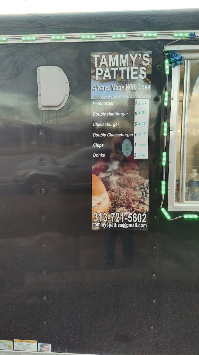 Tammy's Patty's menu board