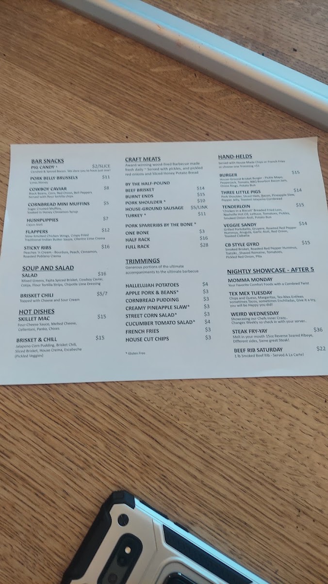 Main Street Station menu board
