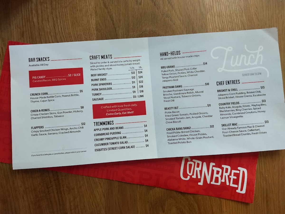 Main Street Station menu board