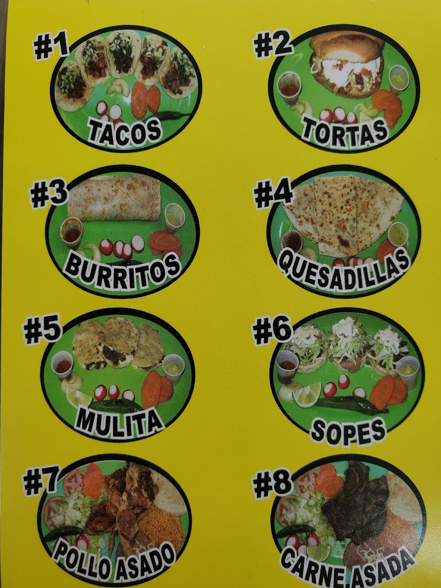El Burrito Express menu board