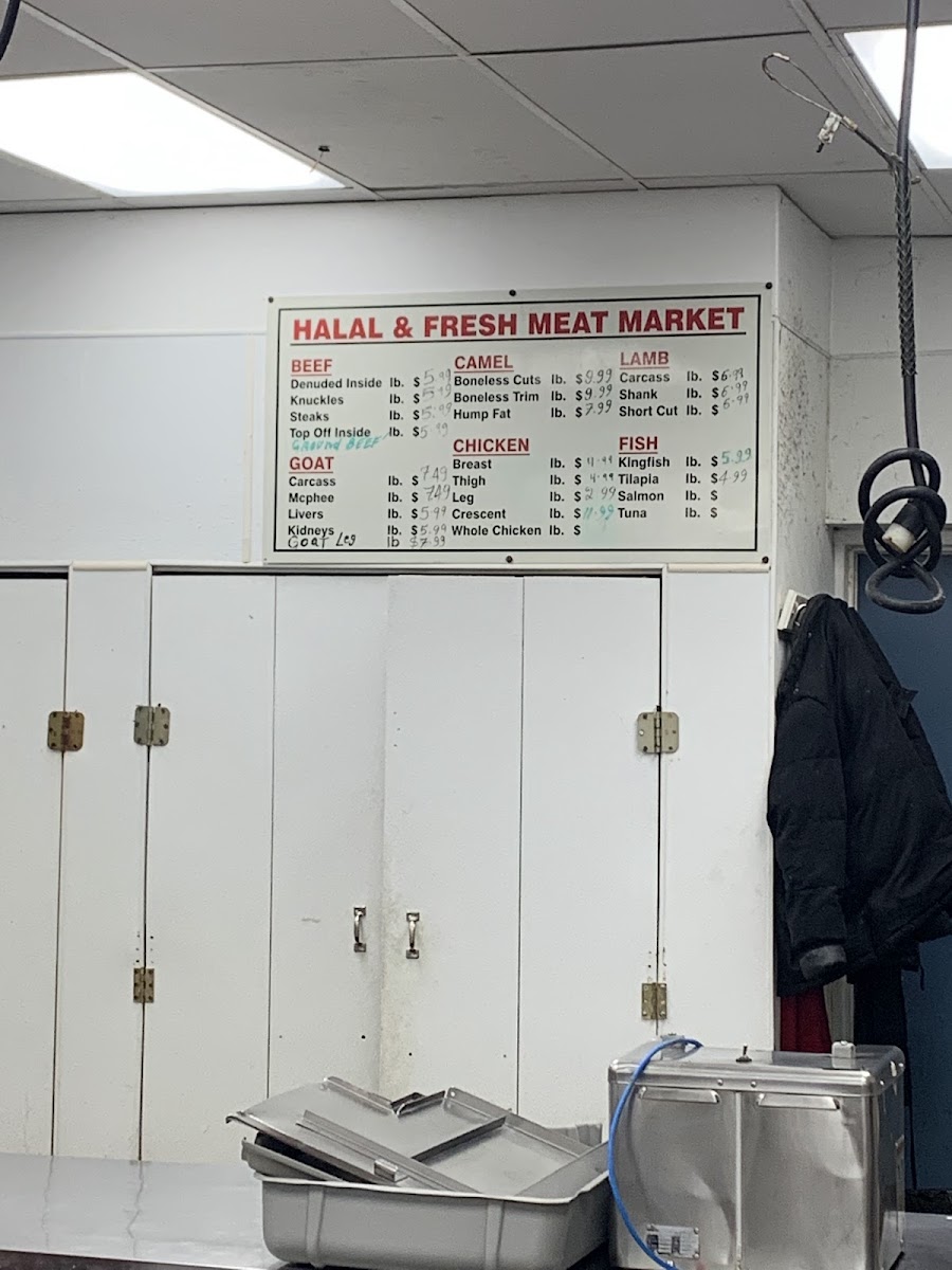 Aaran Halal Grill and Coffee menu board