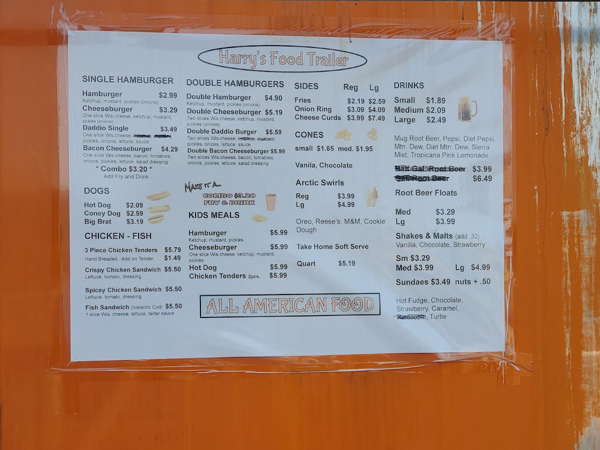 Harry's Stand menu board