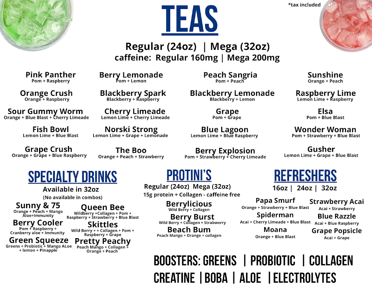 Norski Nutrition menu board