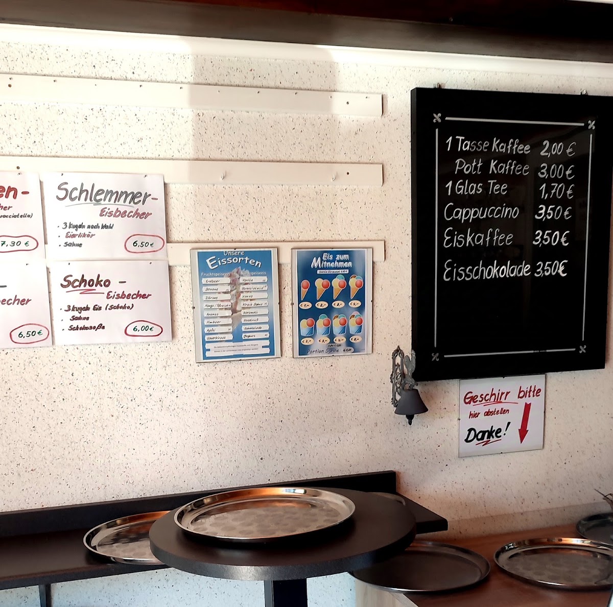 Eiscafé menu board