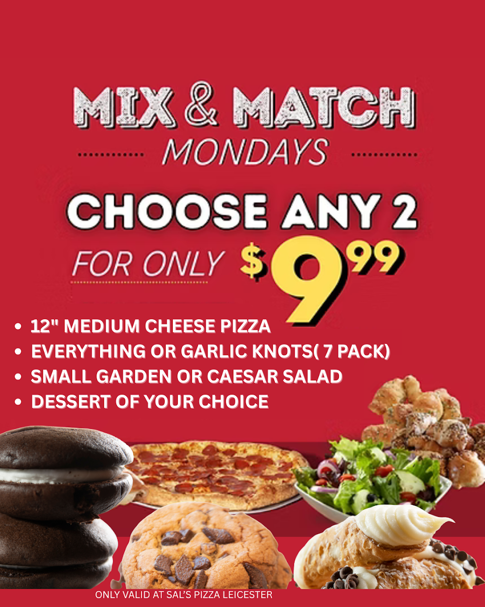 Sal’s Pizza menu board