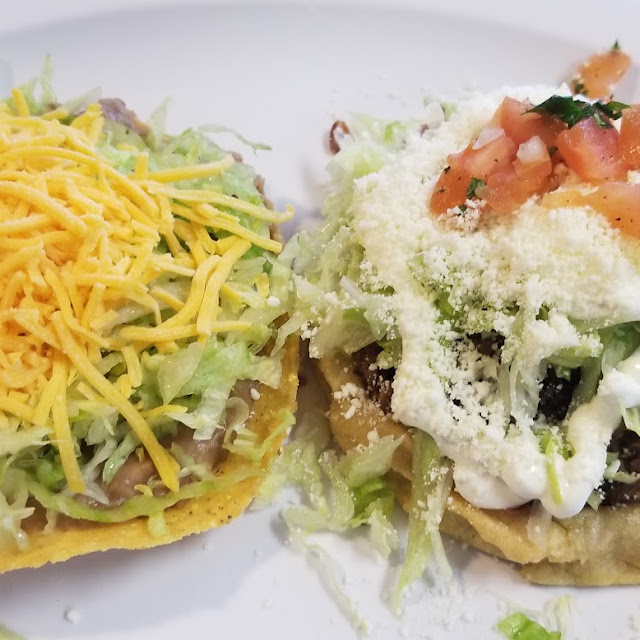 Bean Tostada and Barbacoa Sope