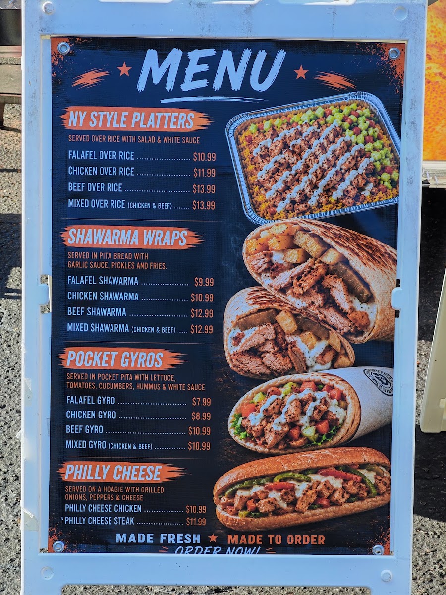 Urban Foods FOOD TRUCK menu board