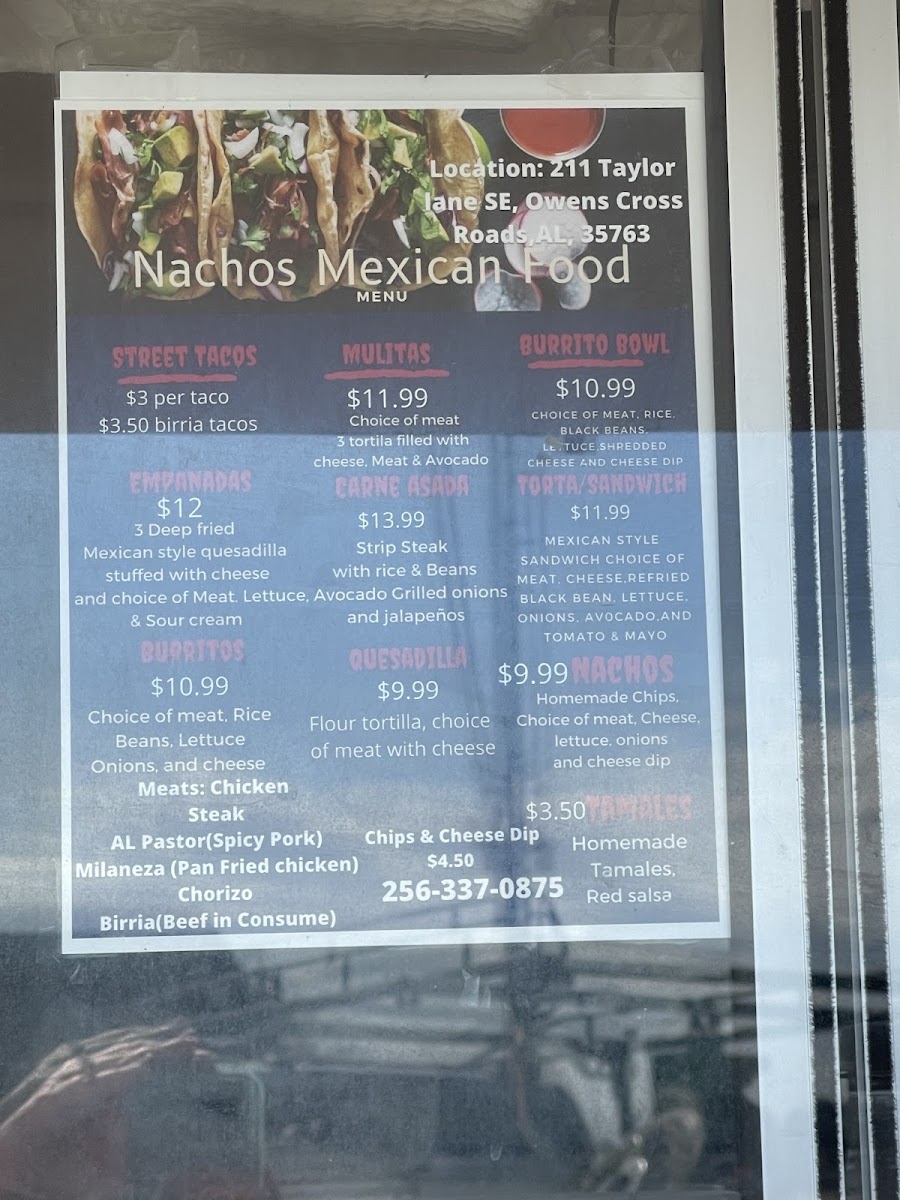 Nacho’s Mexican Food Truck 2 menu board