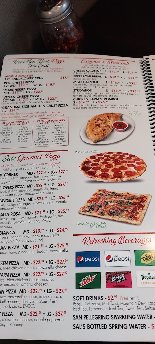 Sal's Italian Ristorante menu board