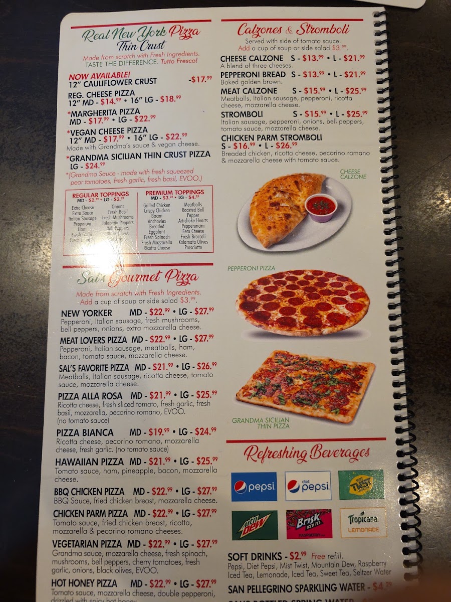 Sal's Italian Ristorante menu board