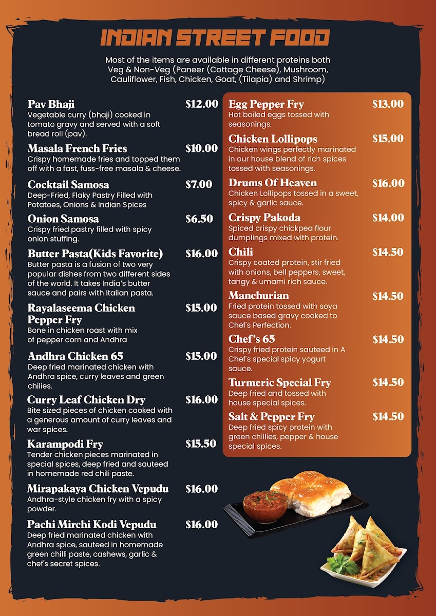 Turmeric Indian Cuisine menu board