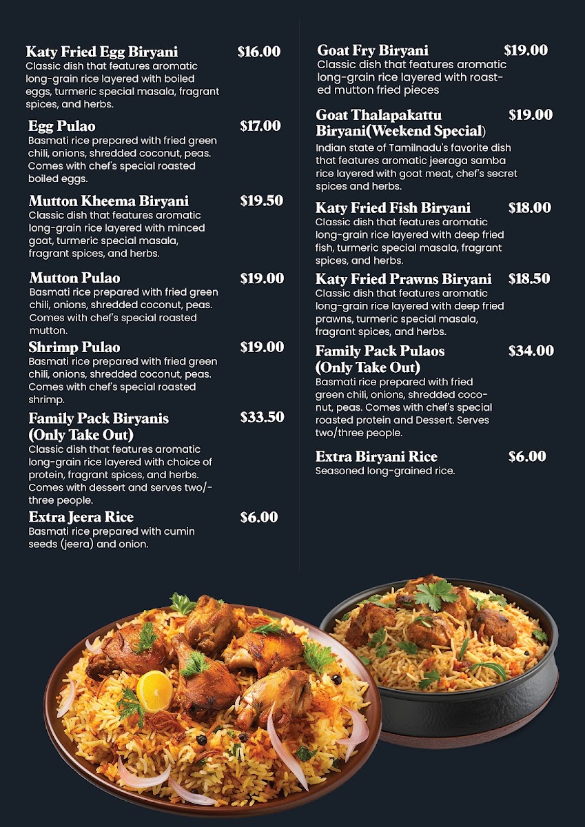 Turmeric Indian Cuisine menu board