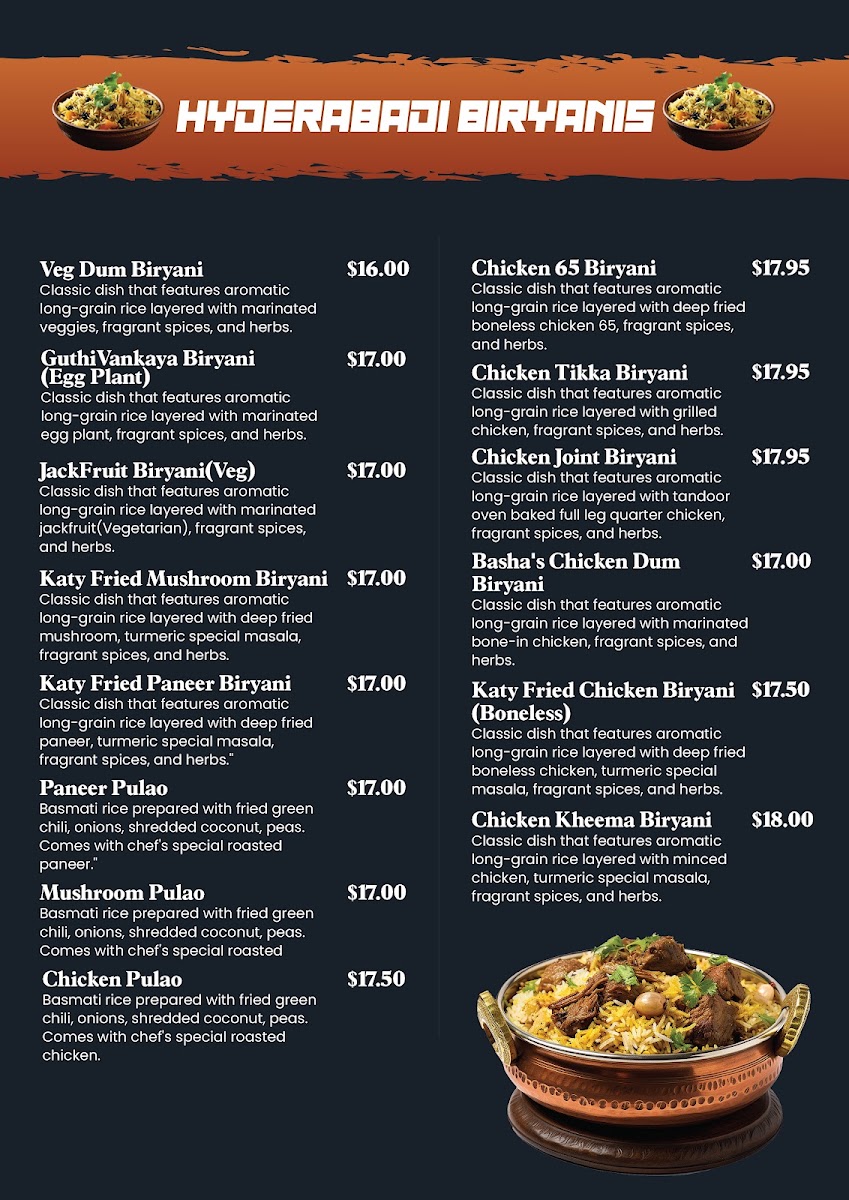 Turmeric Indian Cuisine menu board