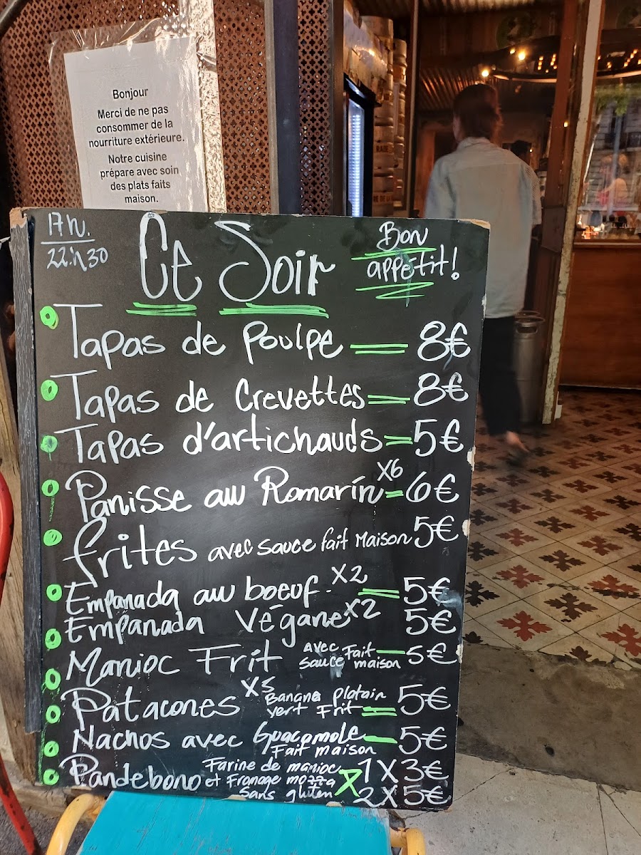ECLECTIQUE MARSEILLE menu board