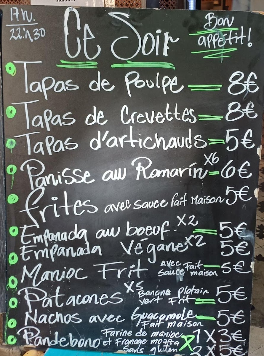 ECLECTIQUE MARSEILLE menu board