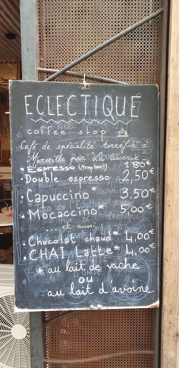 ECLECTIQUE MARSEILLE menu board