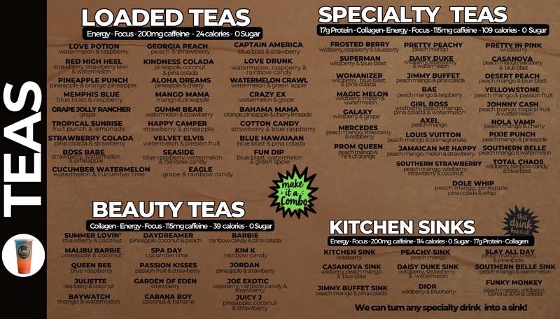 Kind Nutrition menu board