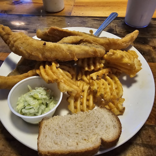 Deep Fried Walleye with Waffle Fries