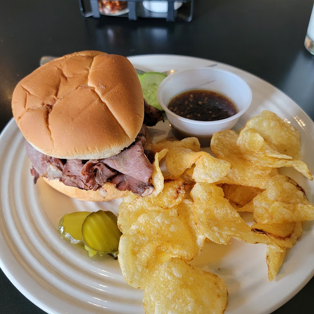 Roast Beef Sandwich and Potato Chips