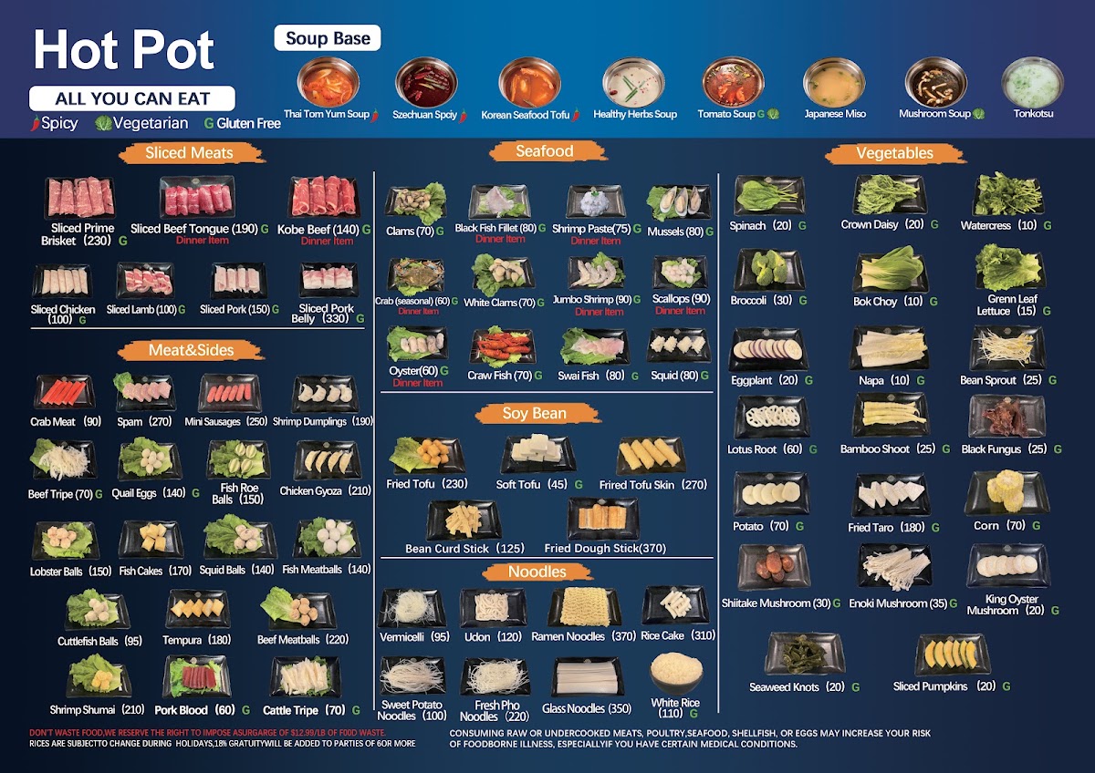 Korill Hut Korean BBQ & Hot Pot menu board